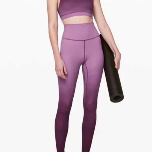 Lululemon Wunder Under High Rise Ombre Purple Leggings - Picture 1 of 10